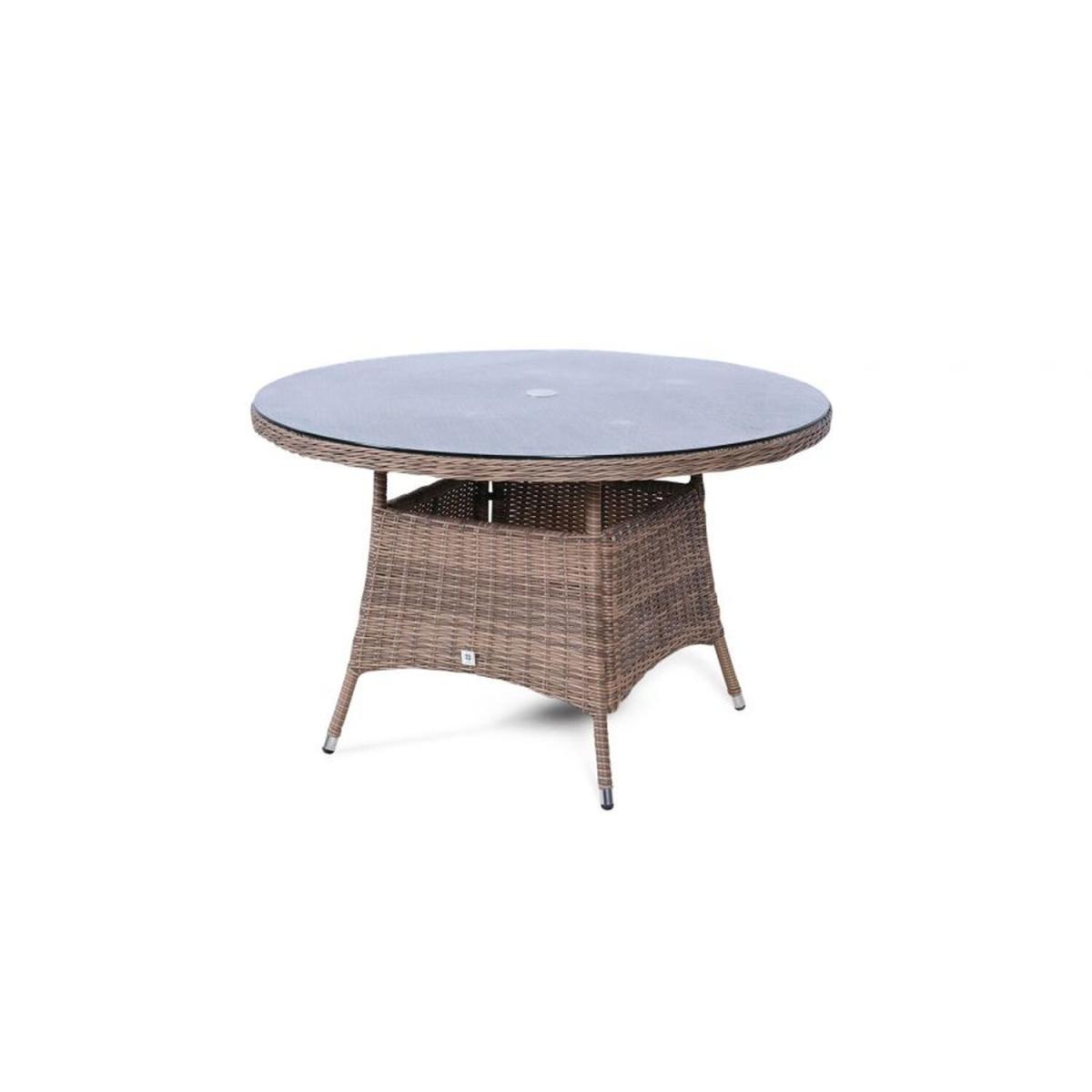 Arizona Signature Weave Round 4 Seater Rattan Patio Dining Set - Brown – image 2