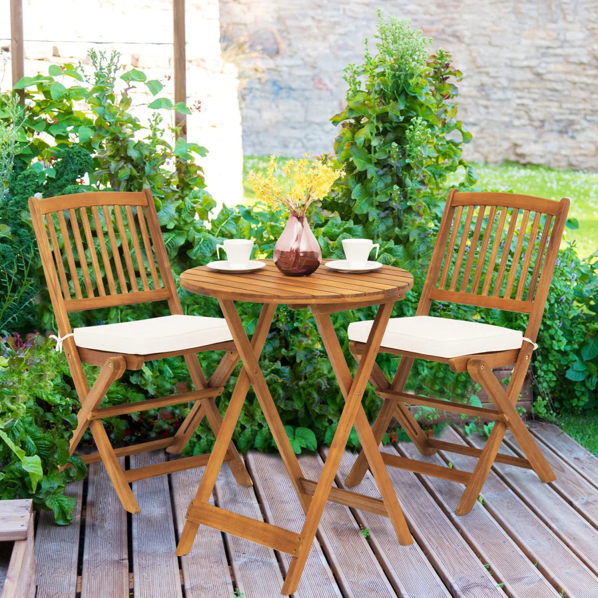 3 Piece Folding Bistro Set - White – image 4