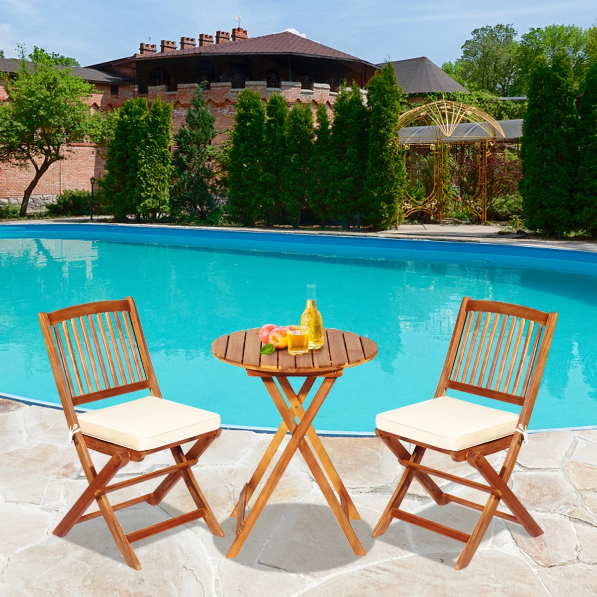 3 Piece Folding Bistro Set - White – image 5