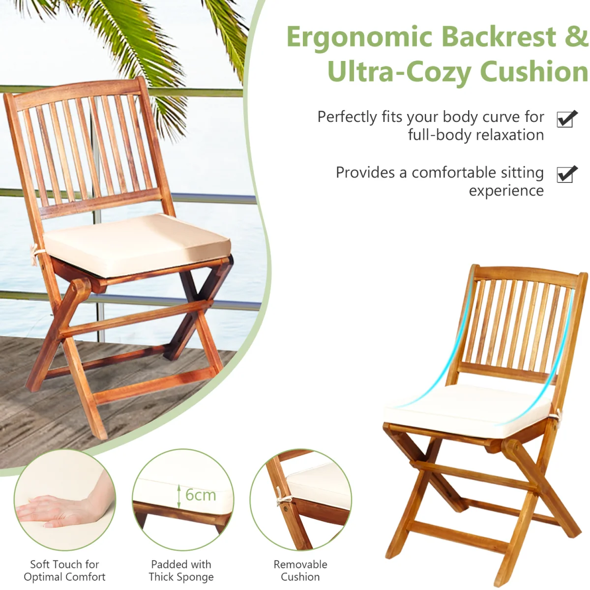 3 Piece Folding Bistro Set - White – image 9