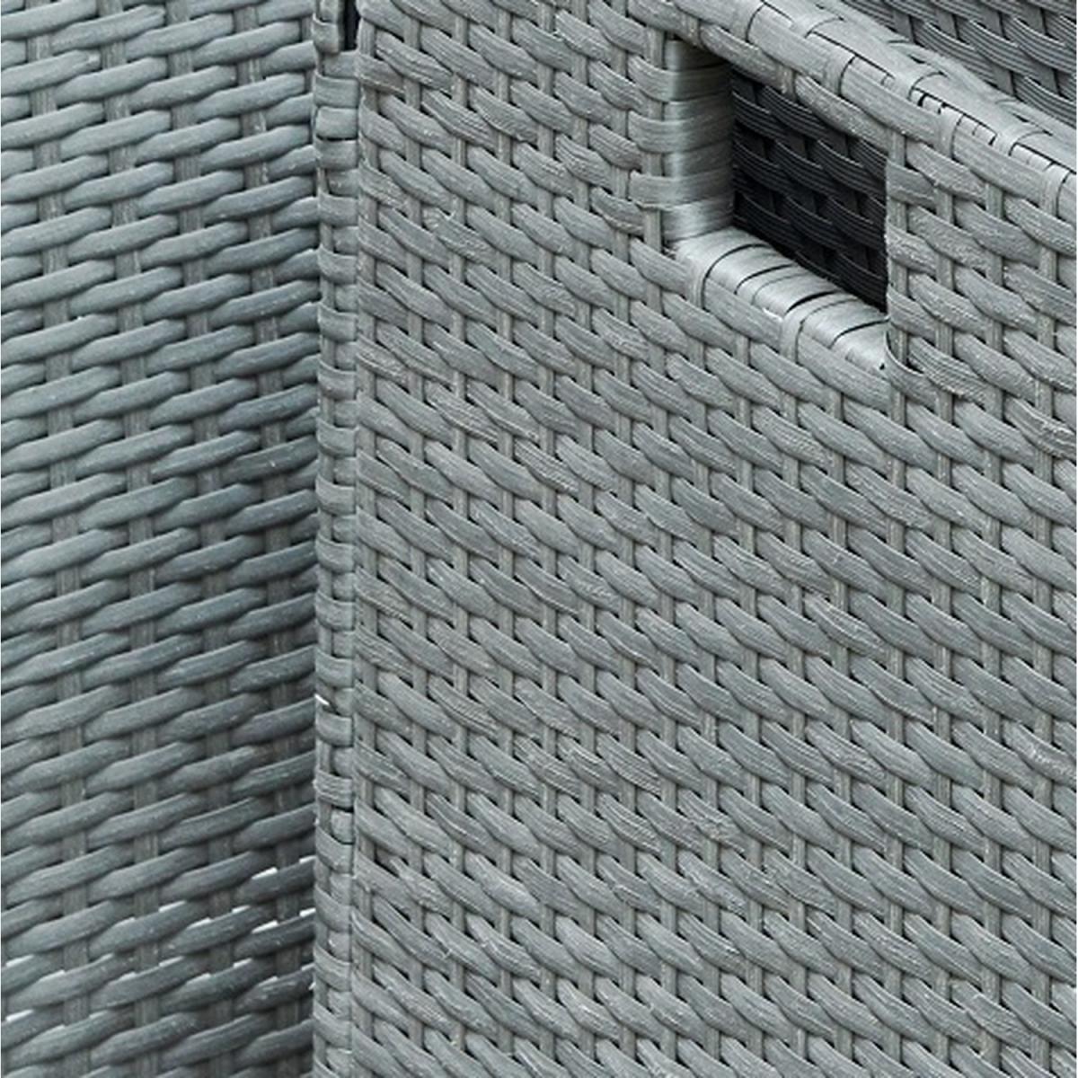 Lima 9PC Cube Rattan Dining Set with Cover - Grey – image 3