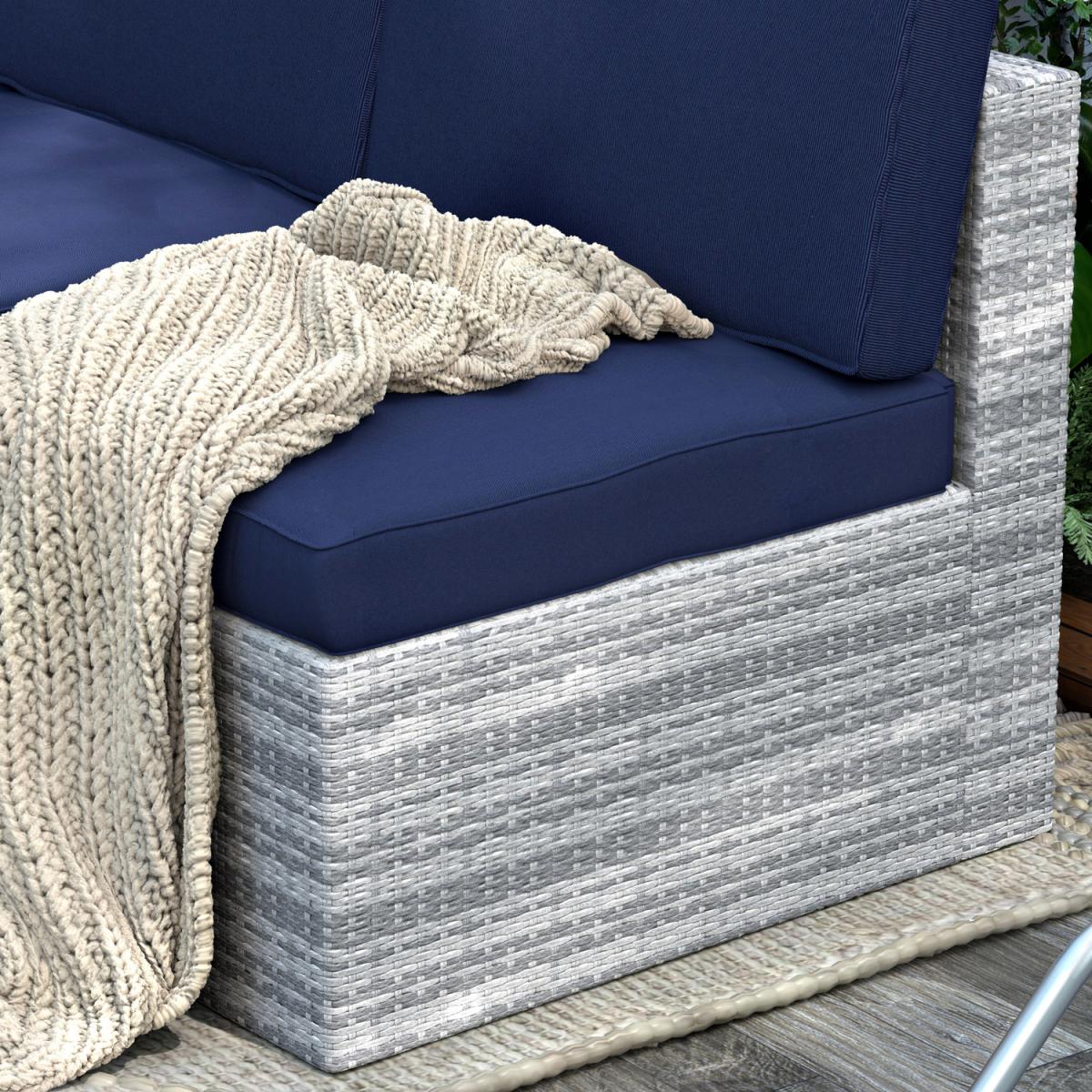 6 Seat Garden Rattan Furniture Set - Grey – image 3