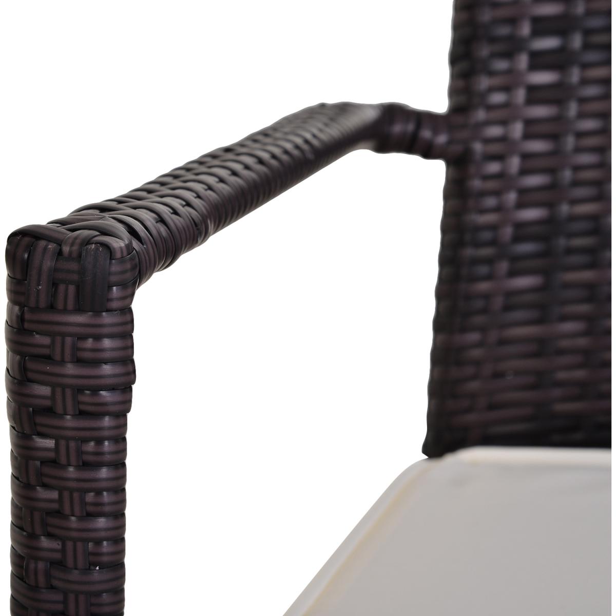 7PC Rattan Dining Set 6 Wicker Weave Chairs and Table - Brown – image 4