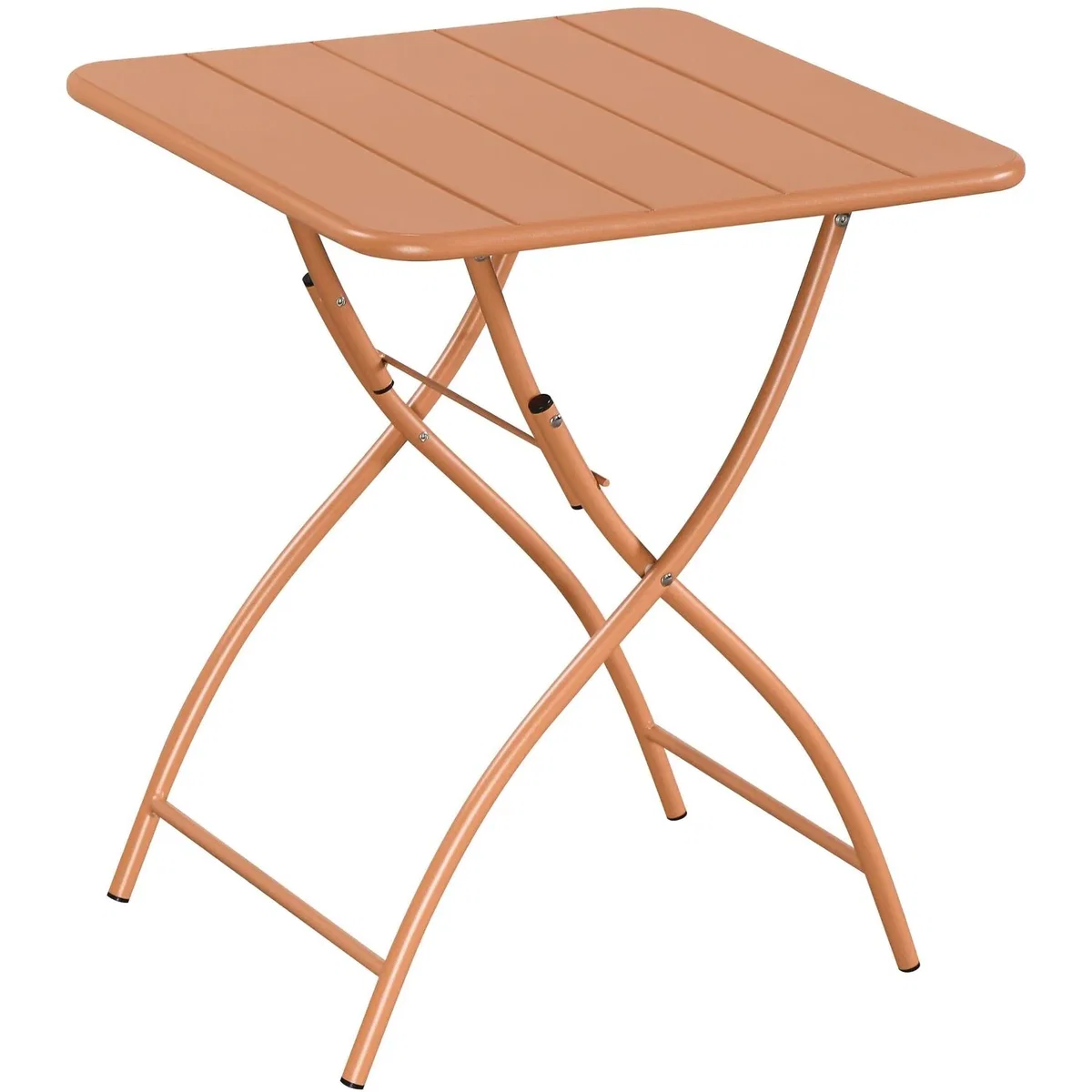 3 Piece Garden Bistro Set, Pair of Sunray Armchairs and Metal Folding Table - White – image 3