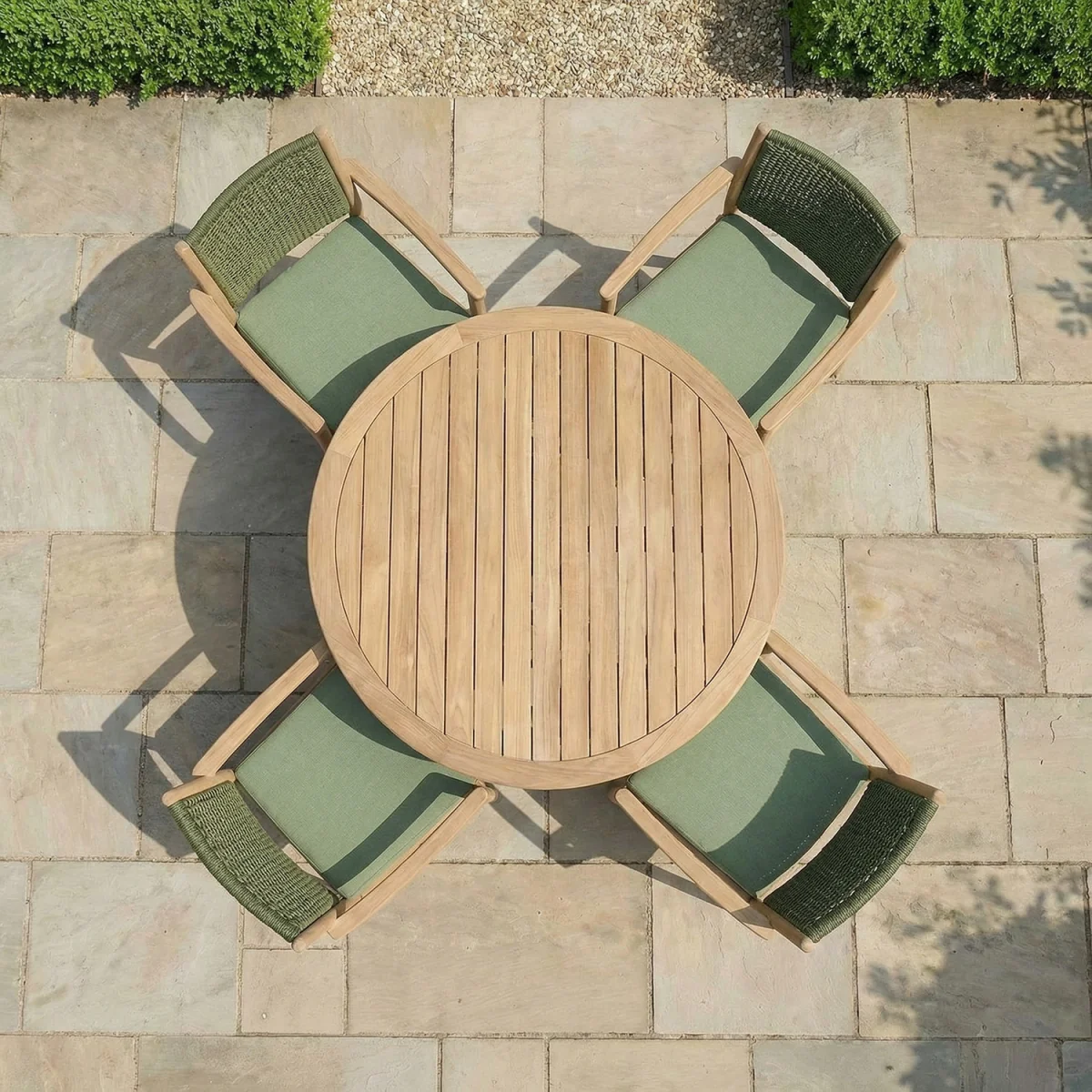 Tetbury 4 Seat Round Garden Dining Set - Brown – image 5