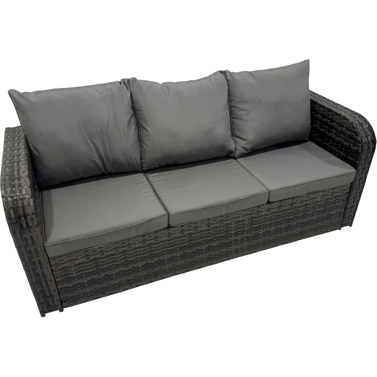 Fimous 7-Seater Rattan Garden Dining Set with Adjustable Rising Table and Side Table. - Dark Grey Mixed – image 4