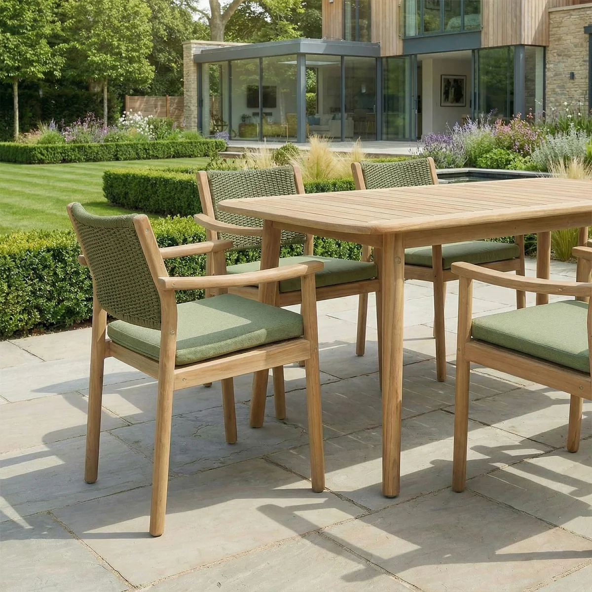 Tetbury 6 Seat Rectangular Garden Dining Set - Brown – image 6