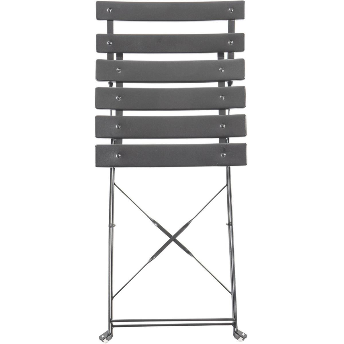 2 Seater Garden Bistro Dining Table and Chair Set - Square - Grey – image 4