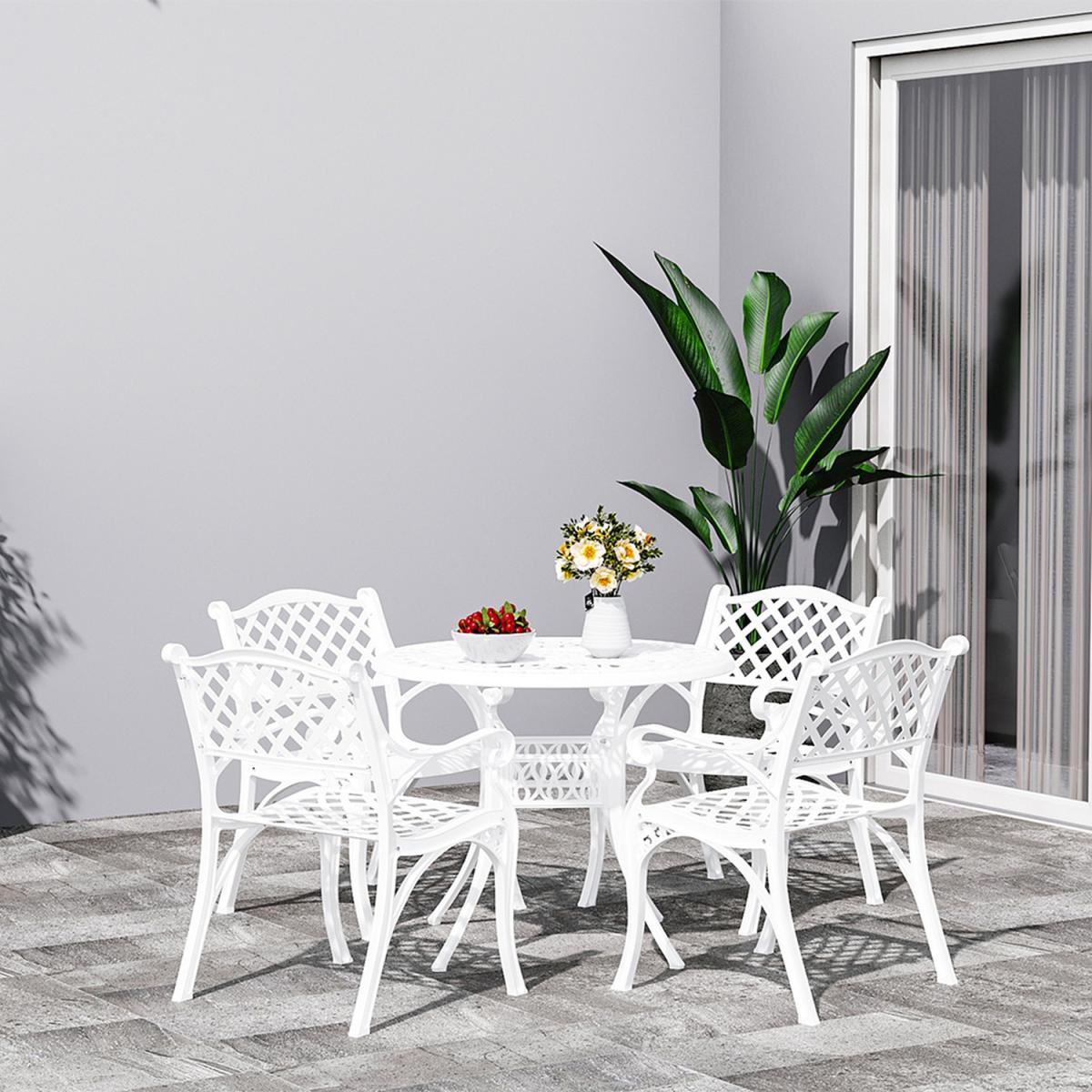 Garden 5PCS Cast Aluminium Bistro Table Chairs Set - Black – image 4