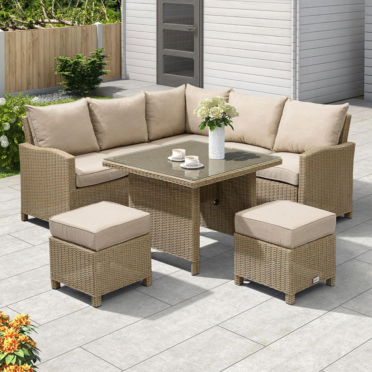 Nova Heritage Compact Ciara Rattan Corner Dining Set