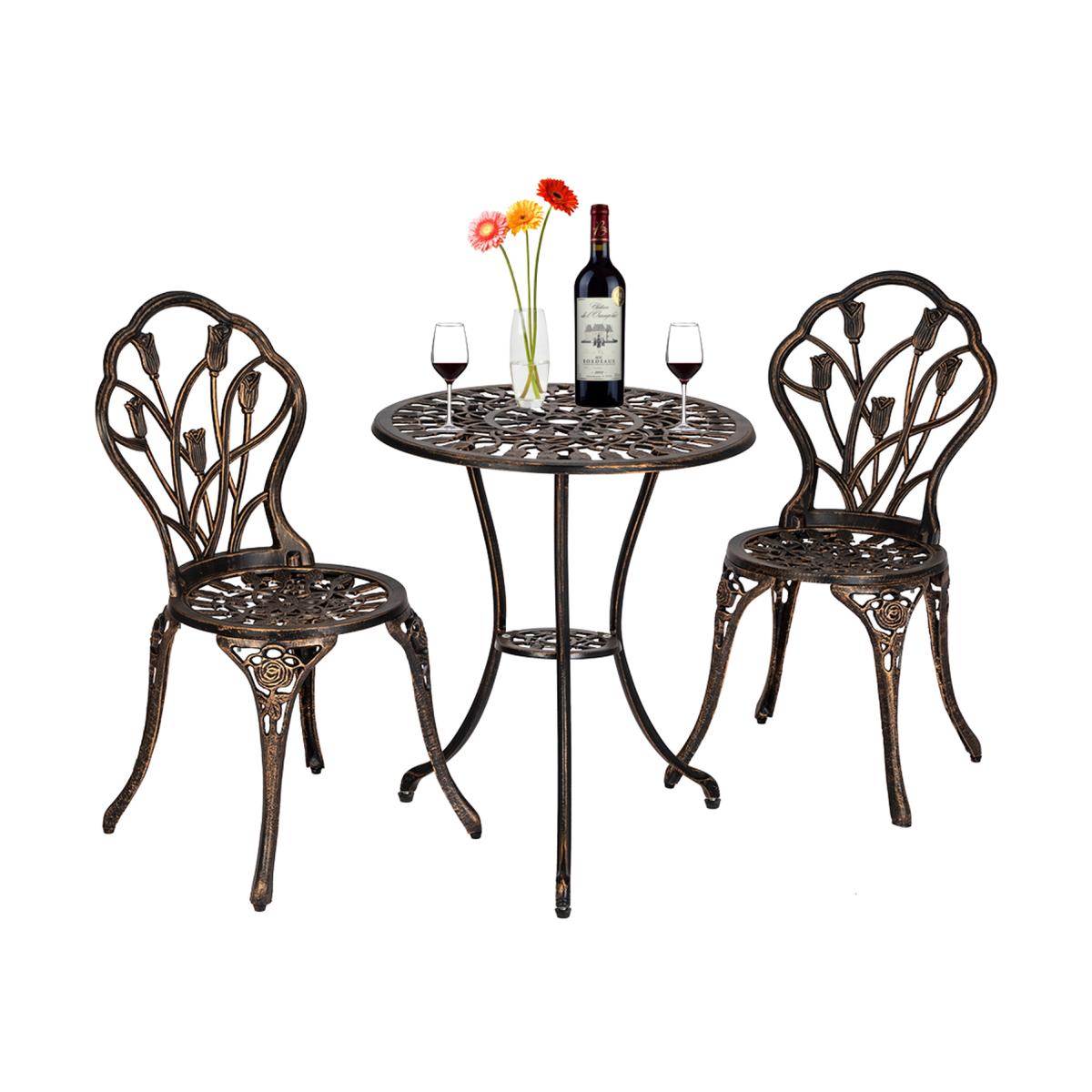 Tulip Cast Aluminium Bistro Set - Bronze – image 1