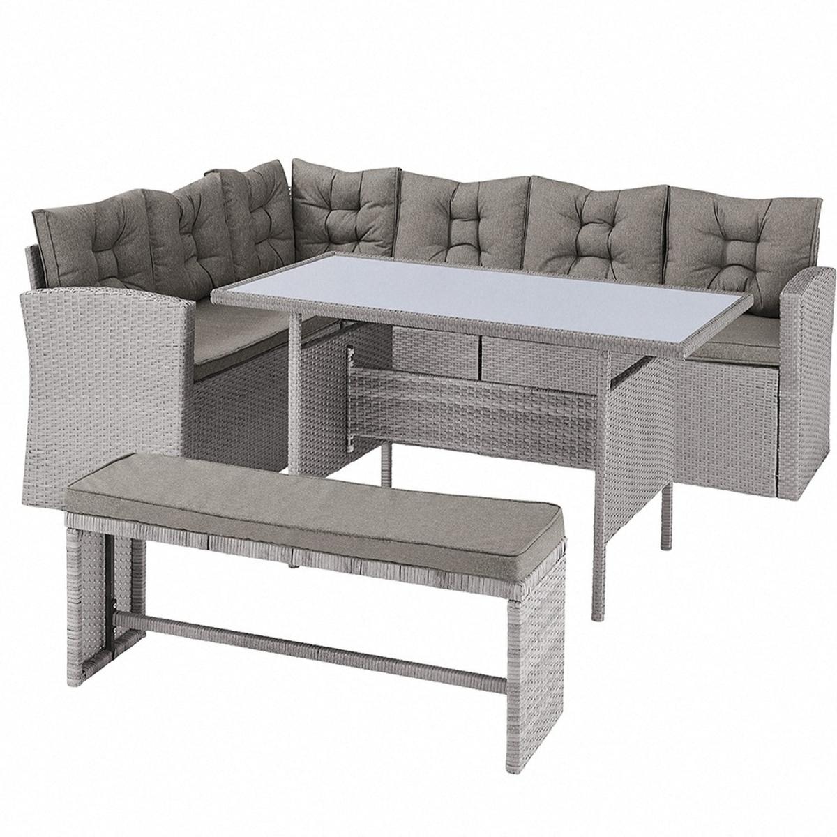 Osprey 4PC Rattan Corner Dining Set with Cover - Grey – image 2