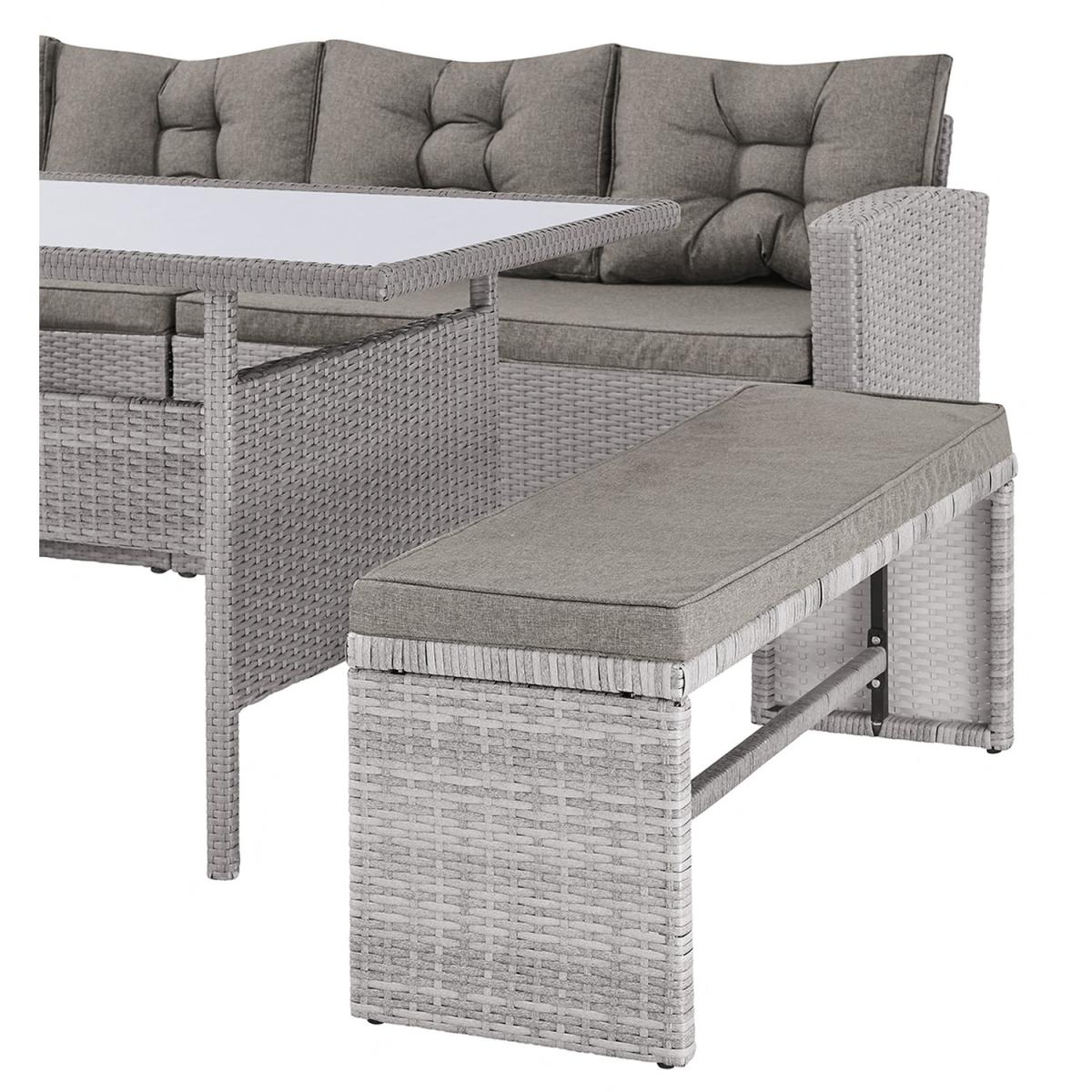 Osprey 4PC Rattan Corner Dining Set with Cover - Grey – image 3