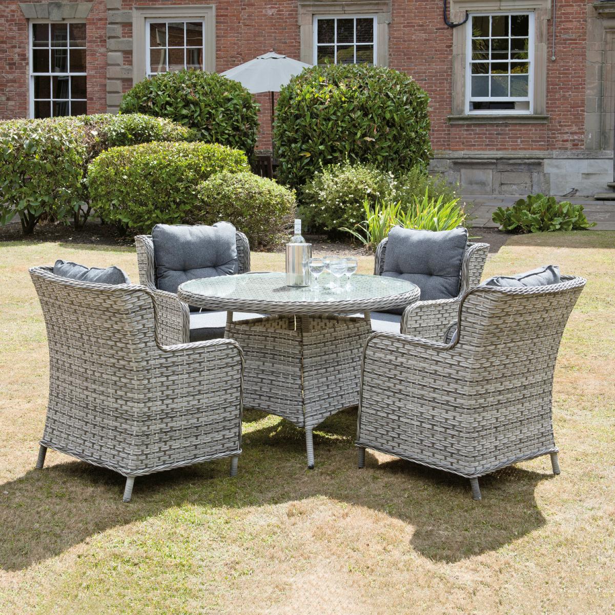Suntime Callisto 5pc Rattan Dining Set - Grey