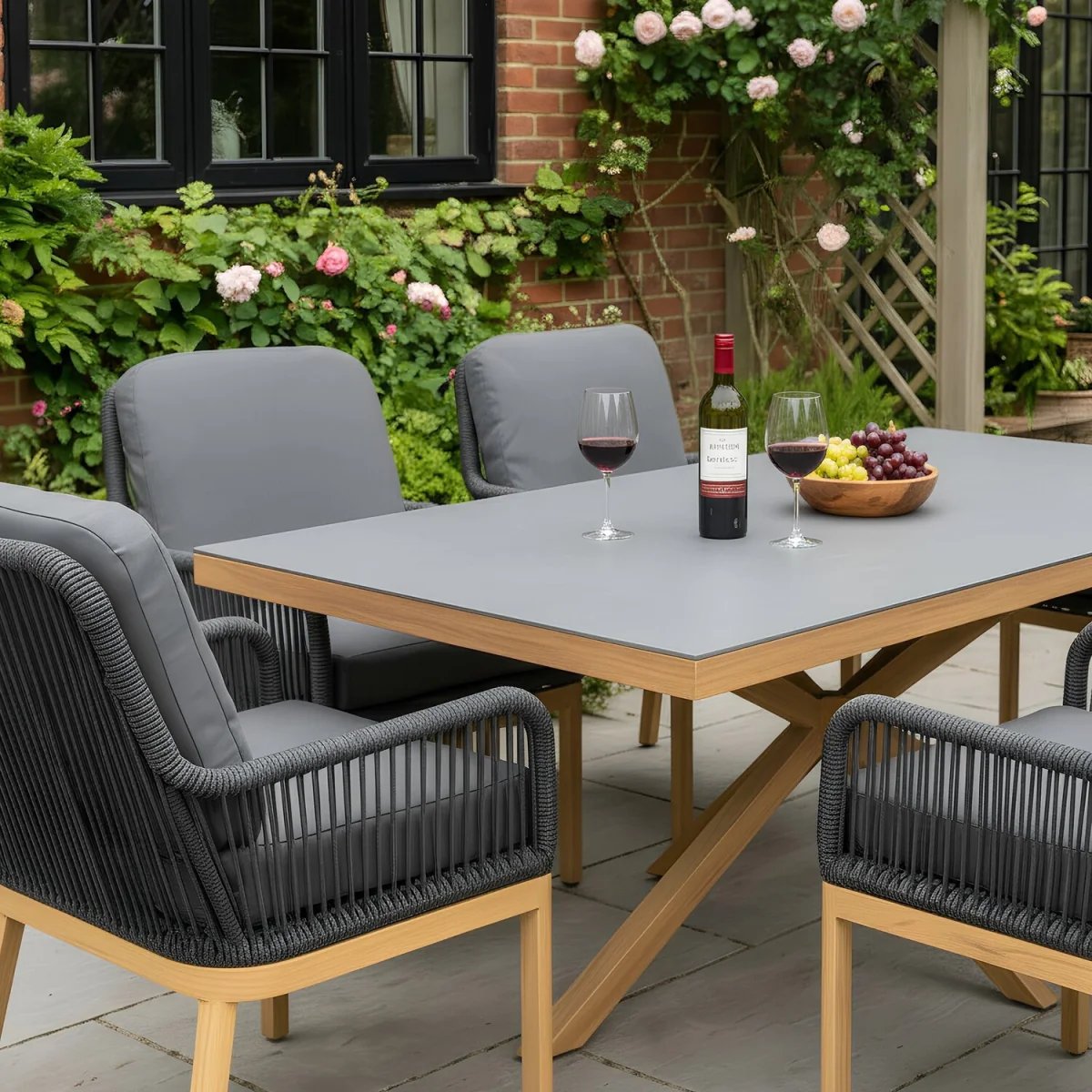 Santiago 6 Seater Garden Dining Set - Black – image 6