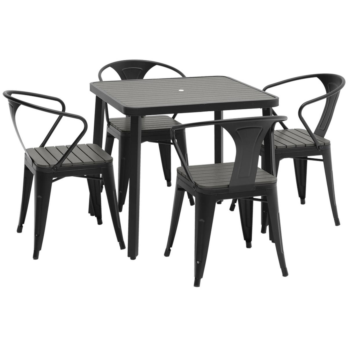 5Pcs Square Dining Bistro Sets - Brown – image 14