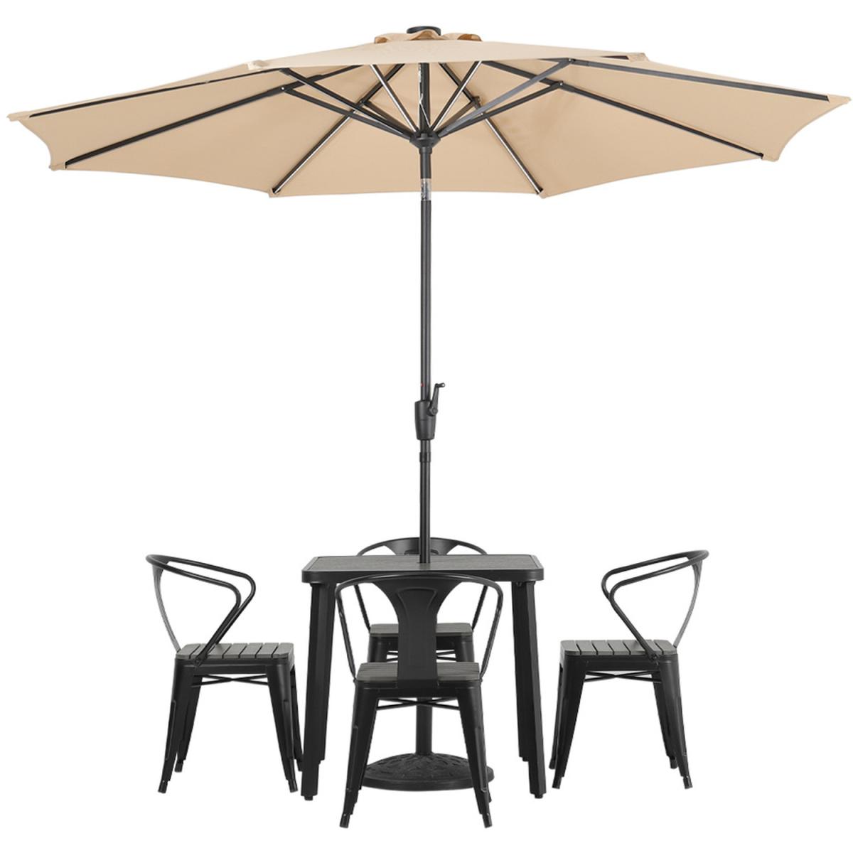 5Pcs Square Dining Bistro Sets - Brown – image 15