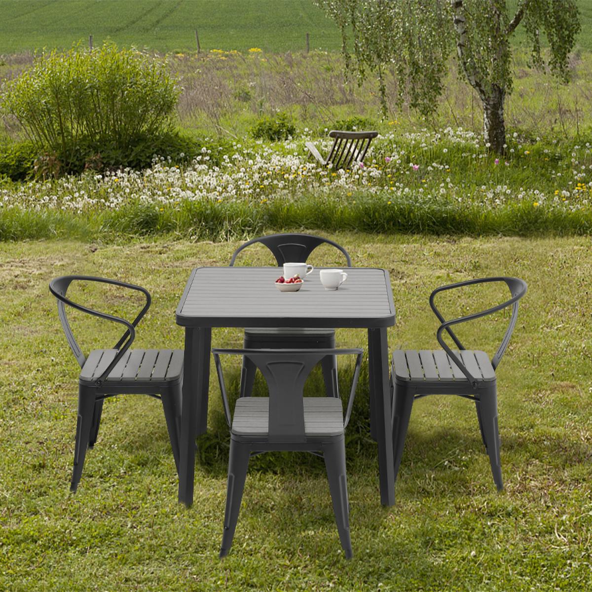 5Pcs Square Dining Bistro Sets - Brown – image 16