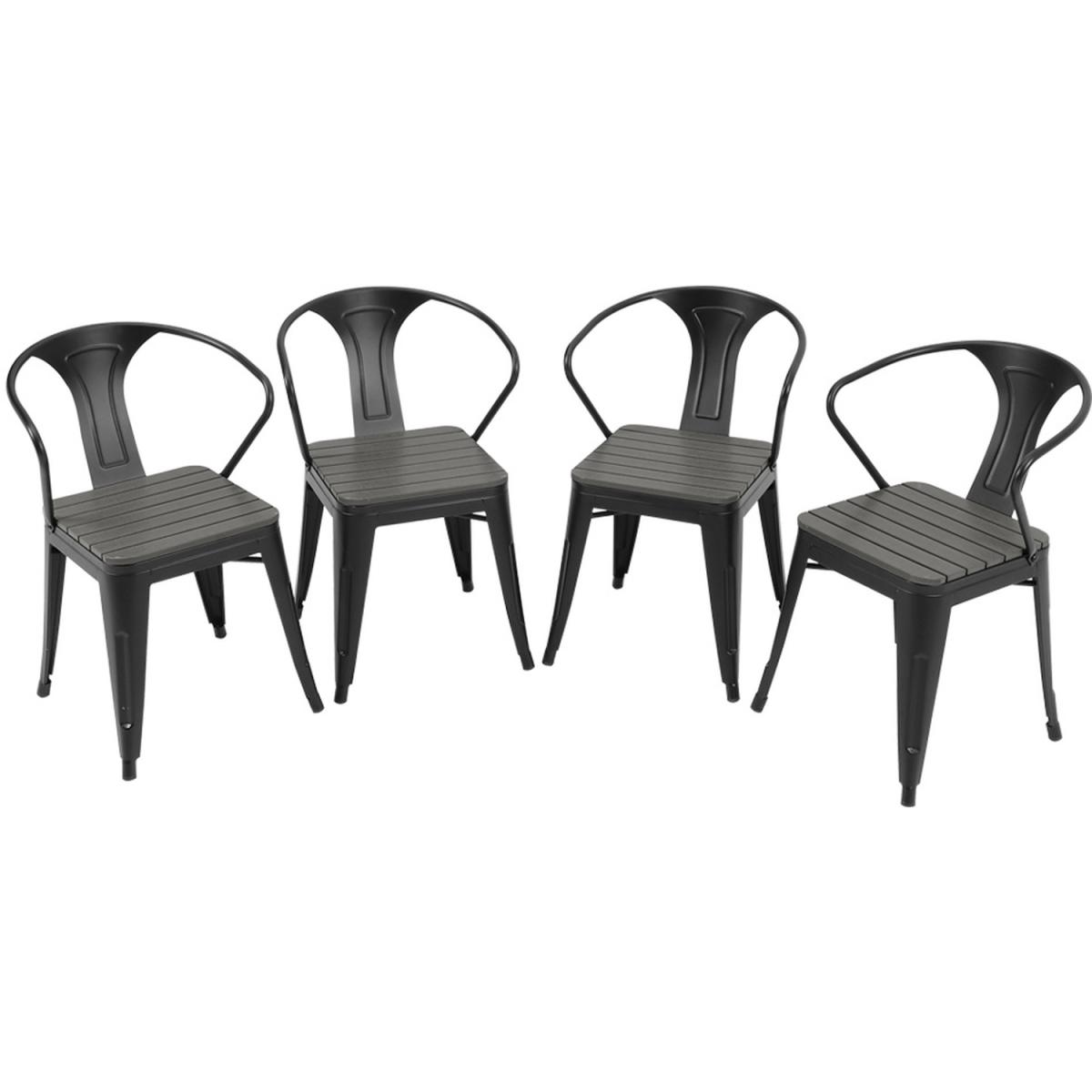 5Pcs Square Dining Bistro Sets - Brown – image 7