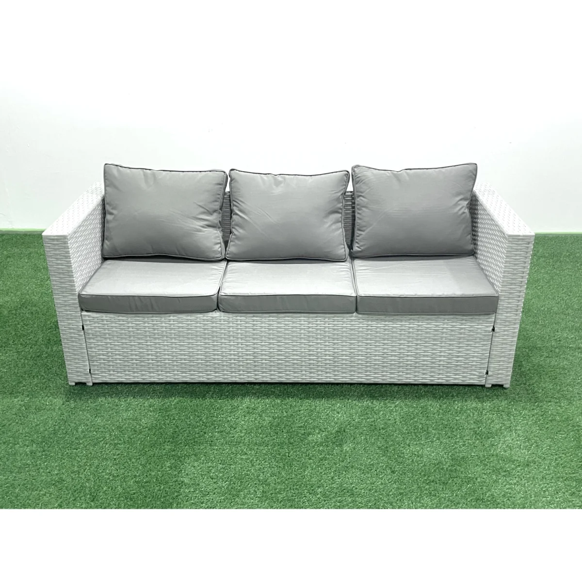 Fimous Rattan Garden Furniture 13-Seater Lounge and Dining Set, Light Grey Mixed. - Light Grey Mixed – image 2