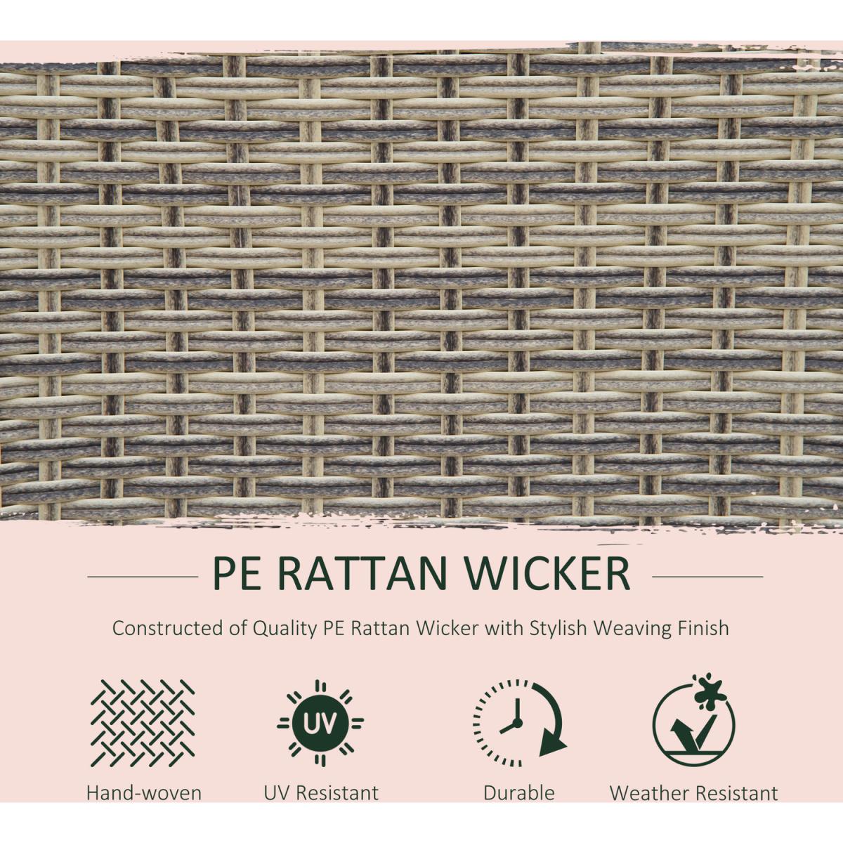 6 PCS PE Rattan Dining Set Conversation - Mixed Grey – image 3