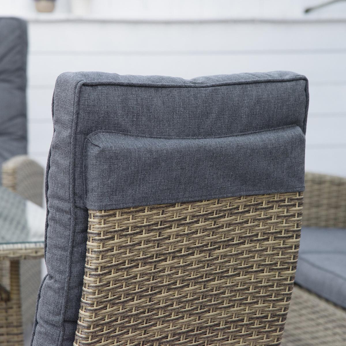 6 PCS PE Rattan Dining Set Conversation - Mixed Grey – image 7