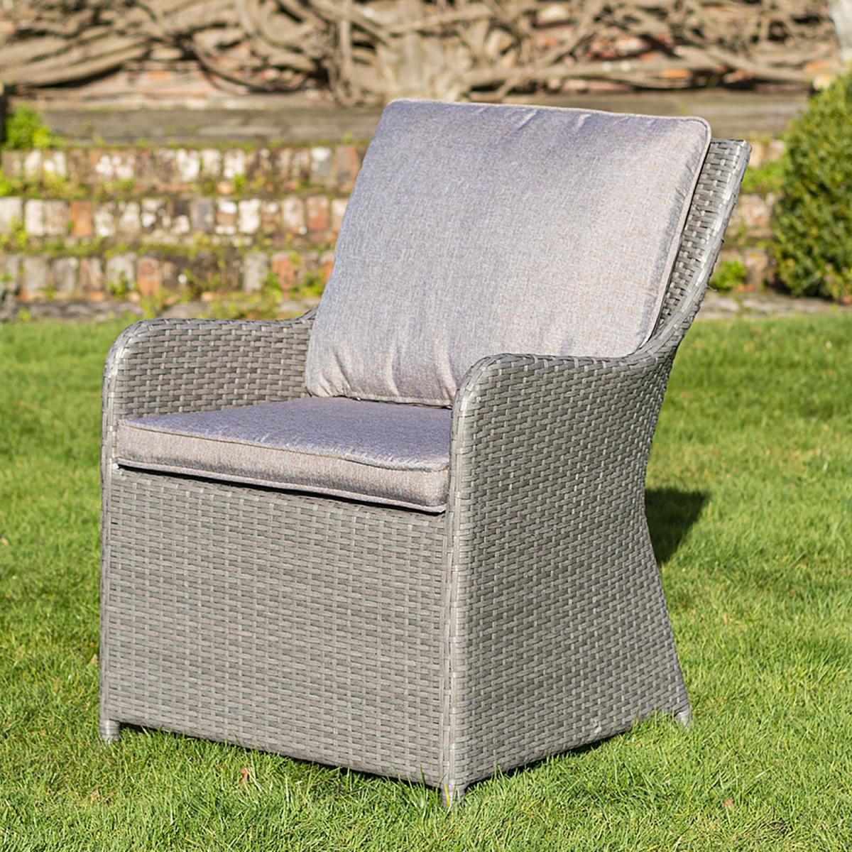 Georgia 8 Seater Rattan Furniture Set with Round Firepit Table - Grey – image 2
