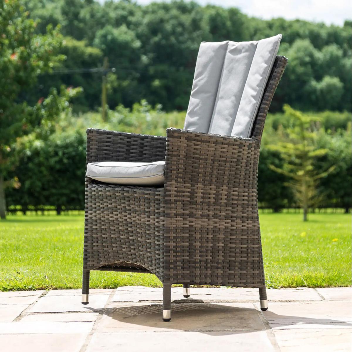 LA 8 Seat Rattan Dining Set Round with Ice Bucket Lazy Susan - Grey – image 2