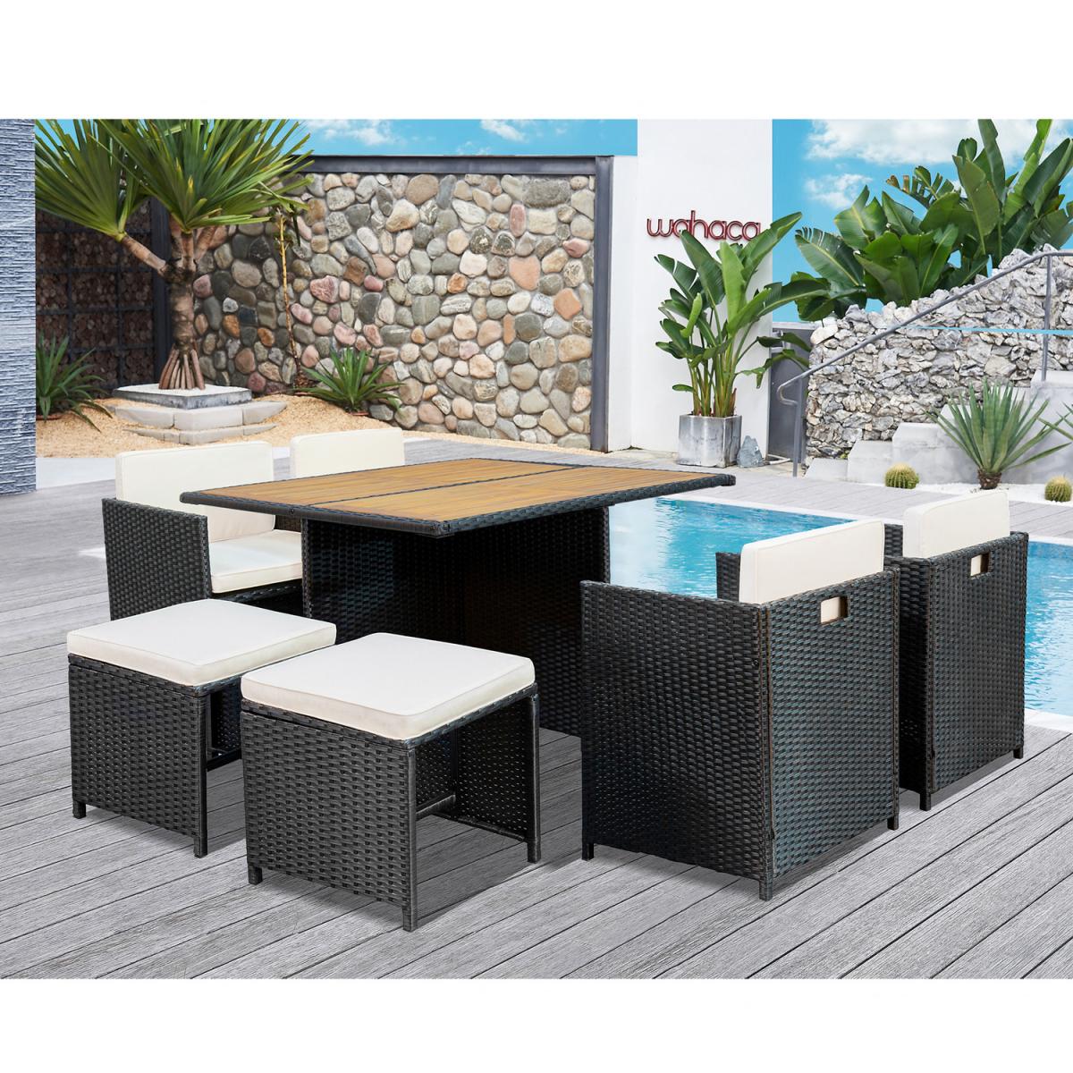 Capri 9PC Rattan Cube Dining Set - Black – image 12