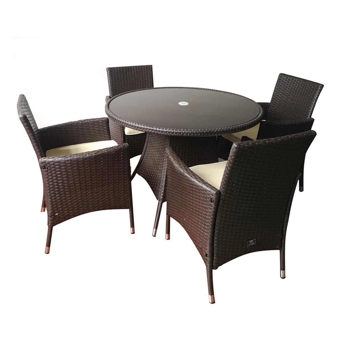 Katie Blake Sara Rattan Garden Dining Set 4 Seater - Traditional Dark Brown – image 2