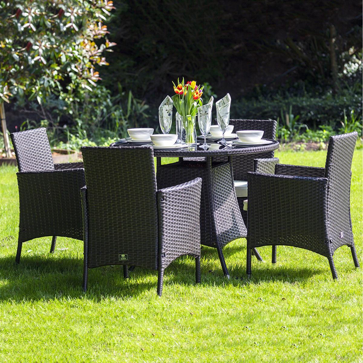 Katie Blake Sara Rattan Garden Dining Set 4 Seater - Traditional Dark Brown – image 3