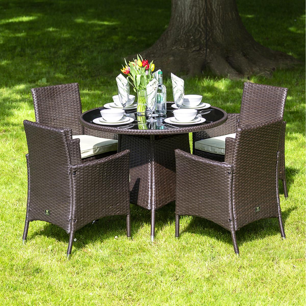 Katie Blake Sara Rattan Garden Dining Set 4 Seater - Traditional Dark Brown – image 4