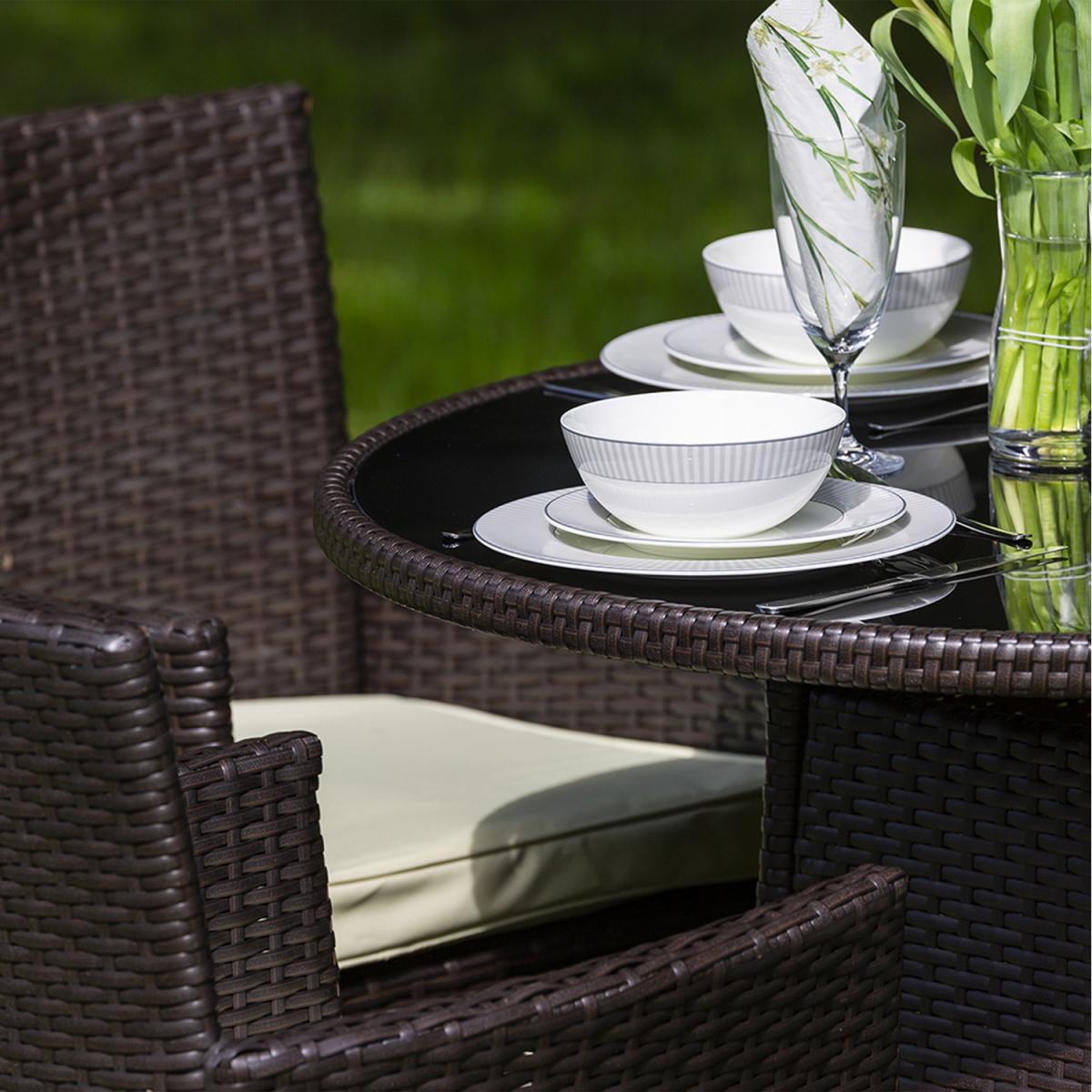 Katie Blake Sara Rattan Garden Dining Set 4 Seater - Traditional Dark Brown – image 5