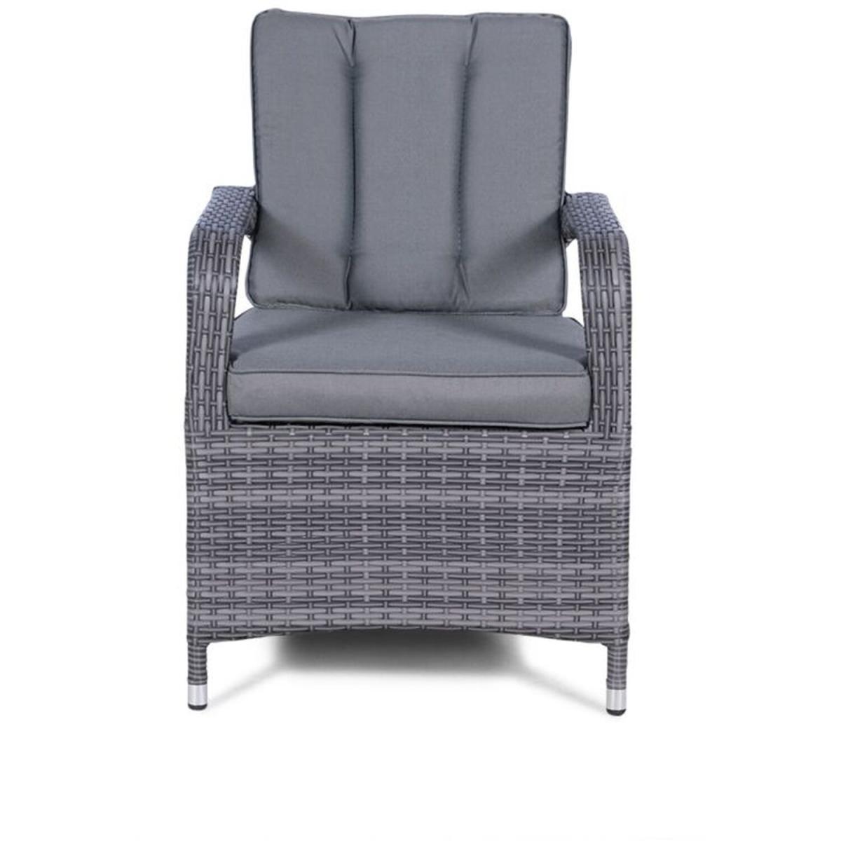 Arizona Fire Pit 4 Seater Round Rattan Dining Set - Grey – image 3