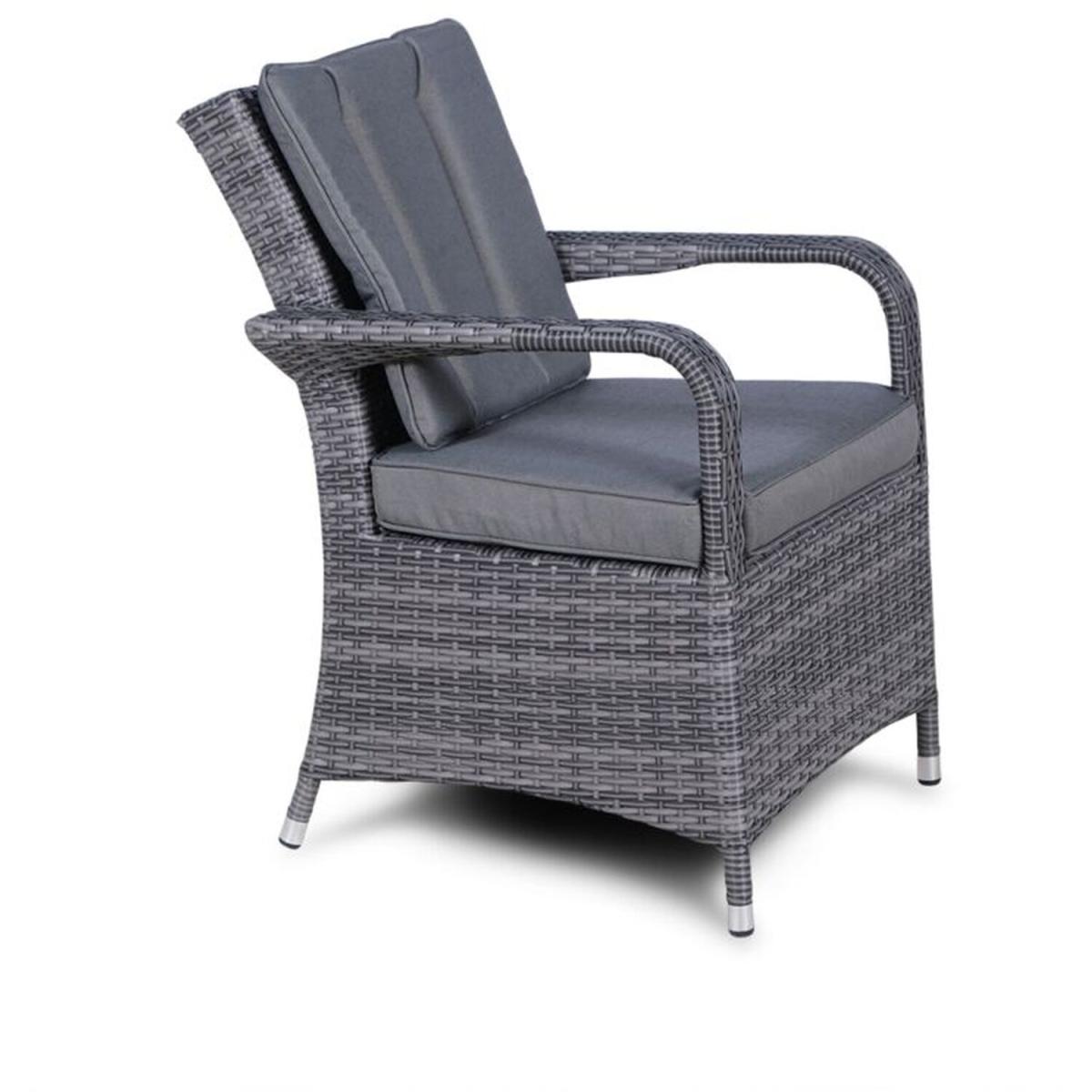 Arizona Fire Pit 4 Seater Round Rattan Dining Set - Grey – image 5