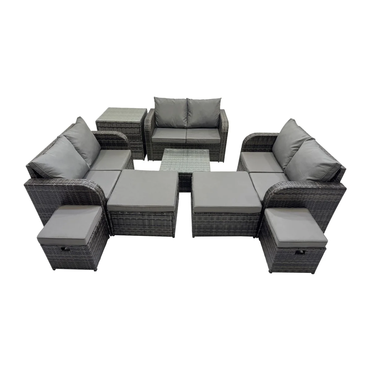 Fimous Rattan Garden Outdoor Furniture Set, Dark Grey Mixed. - Dark Grey Mixed – image 1