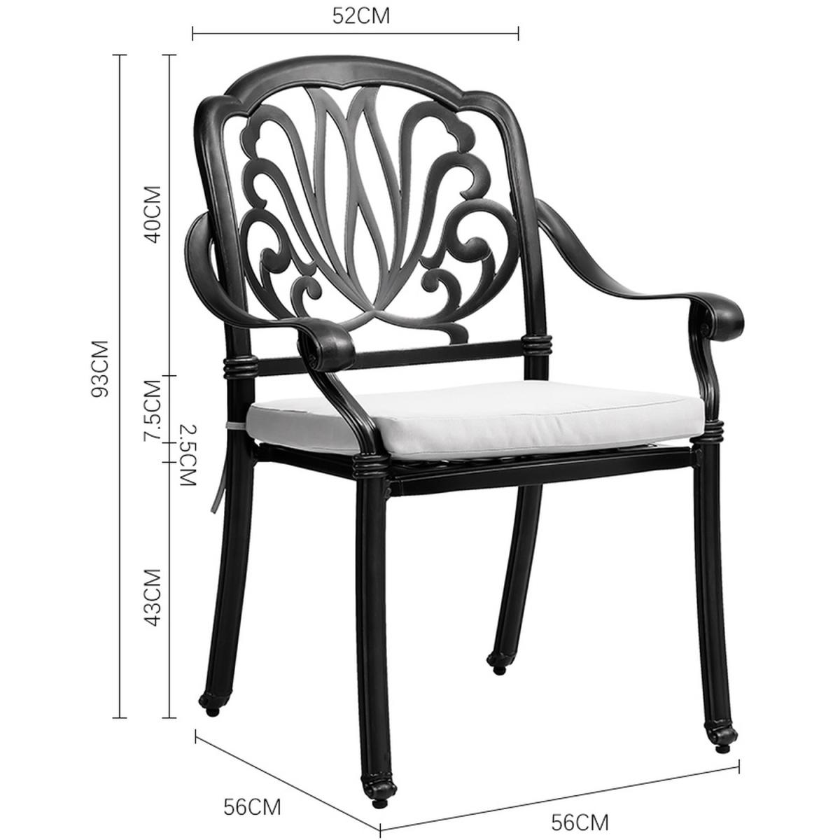 Cast Aluminum Bistro Sets 2 Seater Garden Dining Set - Black – image 5