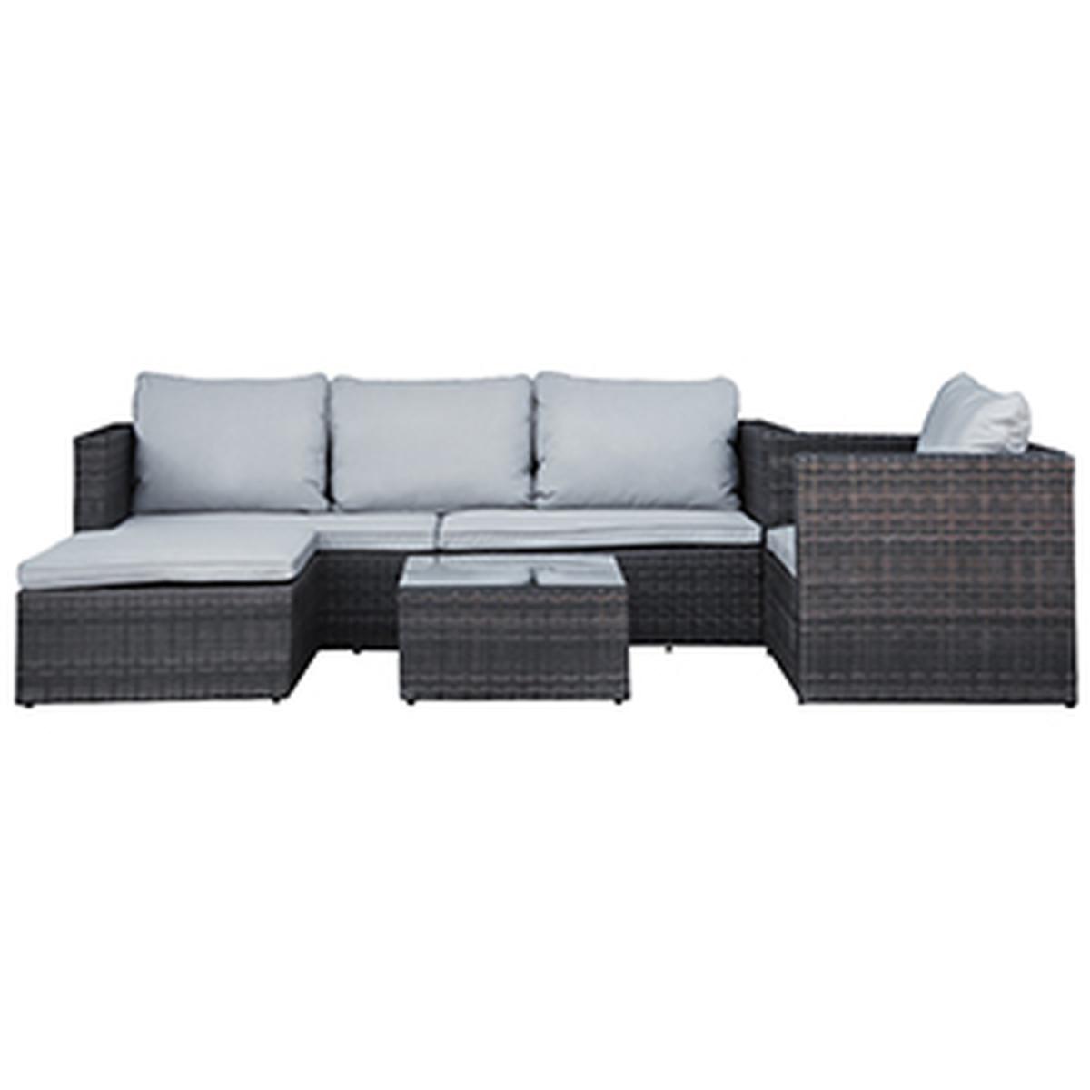 Modular Corner Rattan Sofa - Brown modular without cover / No Cover – image 2