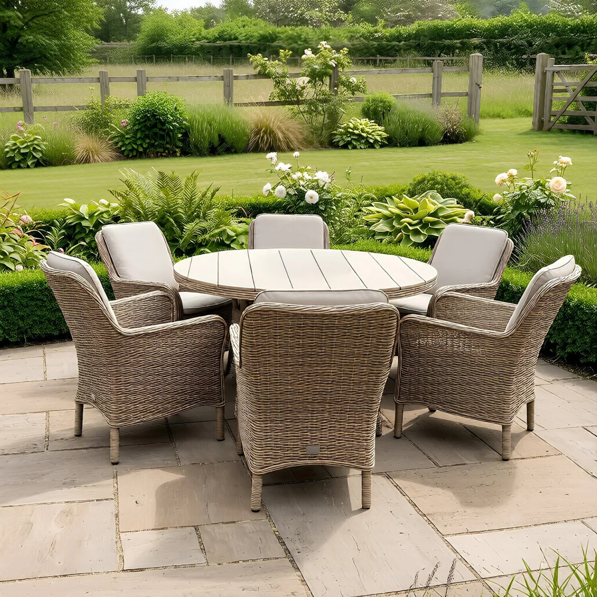 Ashford 6 Seater Garden Dining Set - Beige – image 2