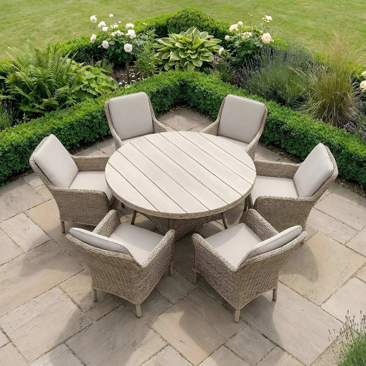 Ashford 6 Seater Garden Dining Set - Beige – image 3