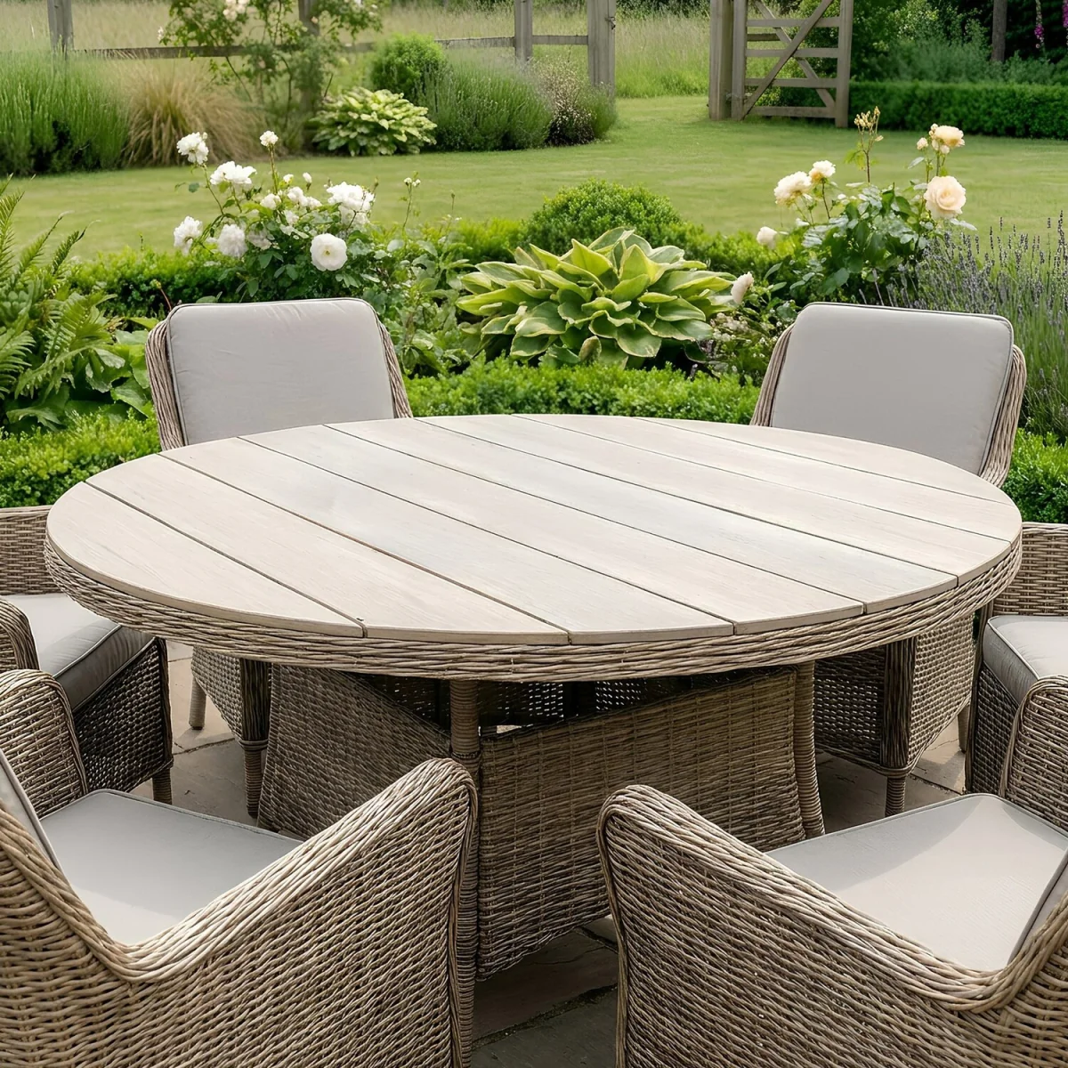 Ashford 6 Seater Garden Dining Set - Beige – image 4