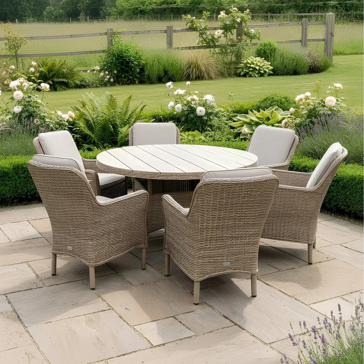 Ashford 6 Seater Garden Dining Set - Beige – image 1