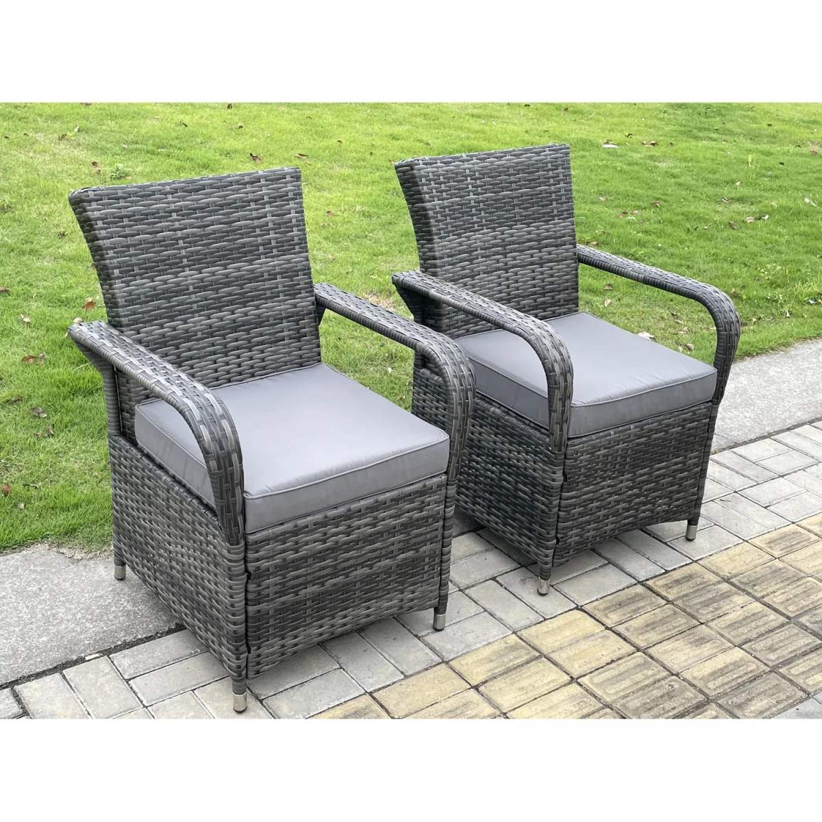 Rattan Garden Dining Set Wicker Patio Outdoor 4 Chairs + Medium Round Table – image 4