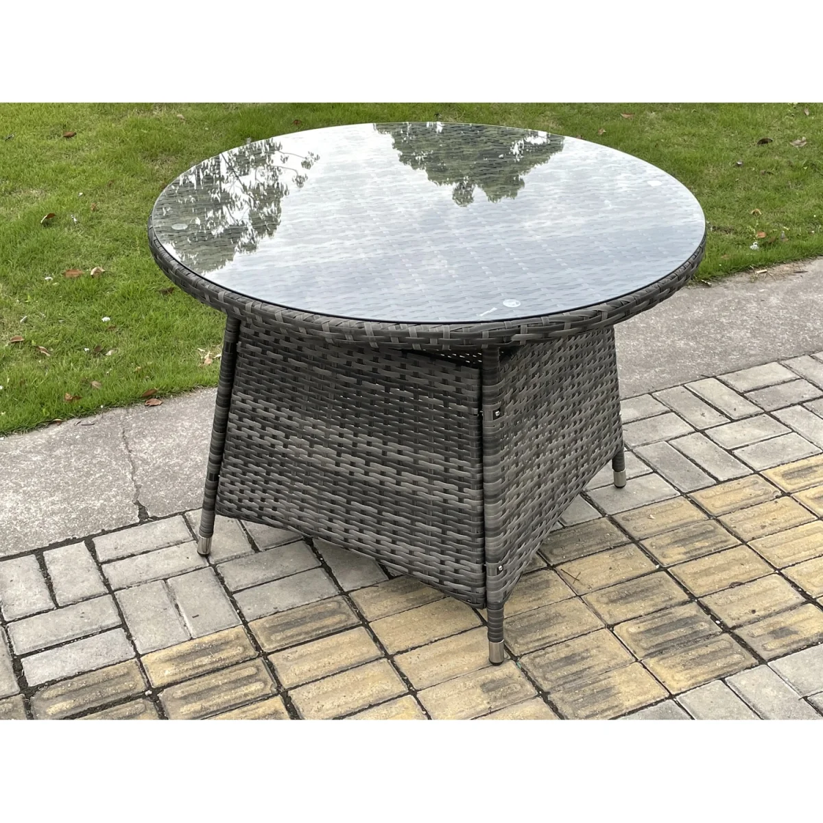 Rattan Garden Dining Set Wicker Patio Outdoor 4 Chairs + Medium Round Table – image 5
