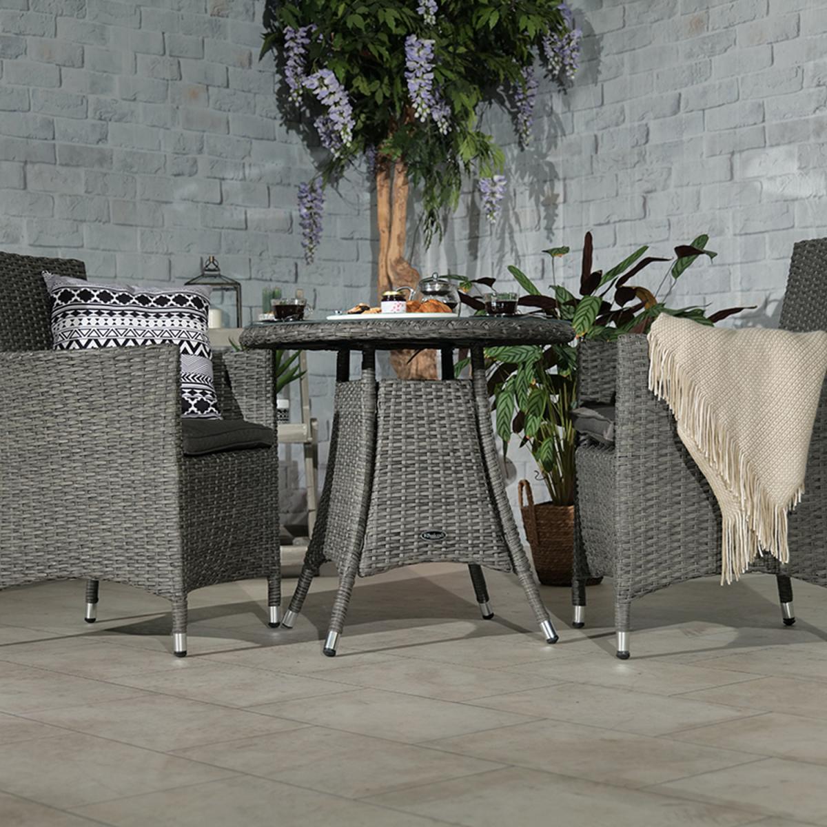 PARIS 2 Seater Carver Bistro Set - Grey – image 3