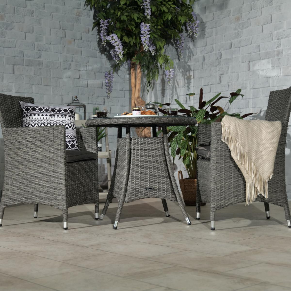 PARIS 2 Seater Carver Bistro Set - Grey – image 1