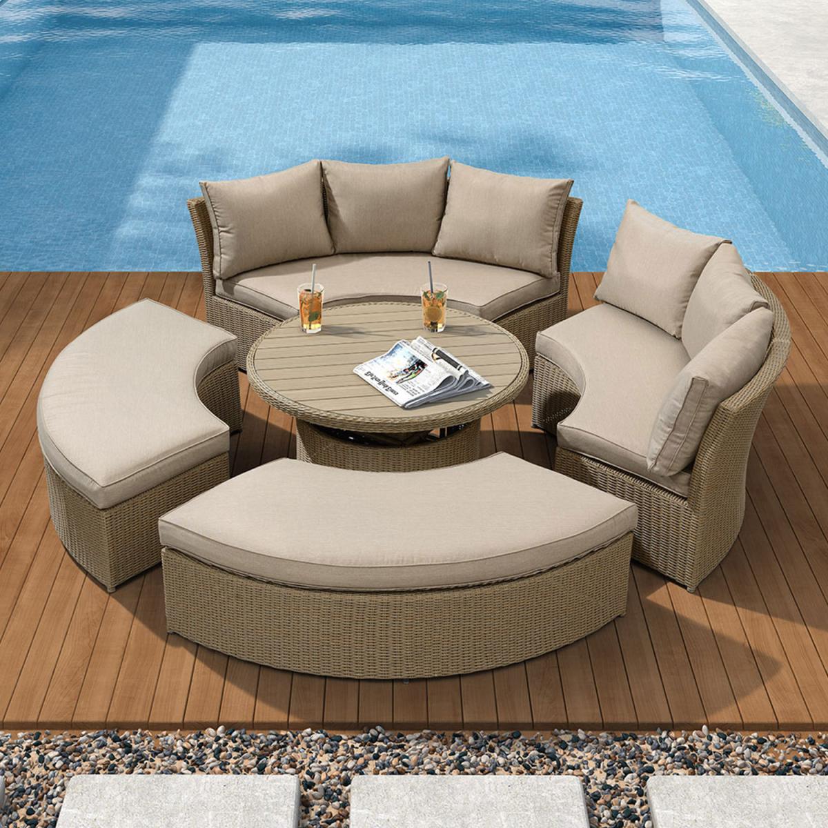 Nova Circular Rising Rattan Dining Set – image 2