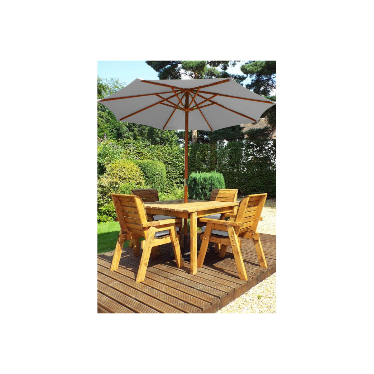 Charles Taylor Four Seater Square Table Set with Accessories - Grey – image 1