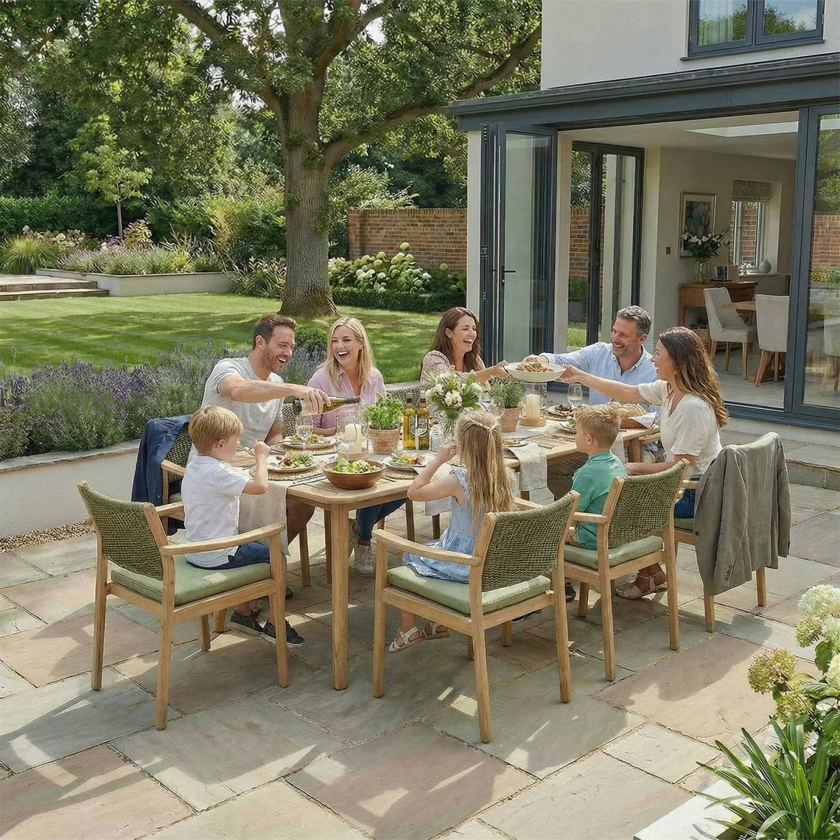 Tetbury 8 Seat Rectangular Garden Dining Set - Brown – image 2