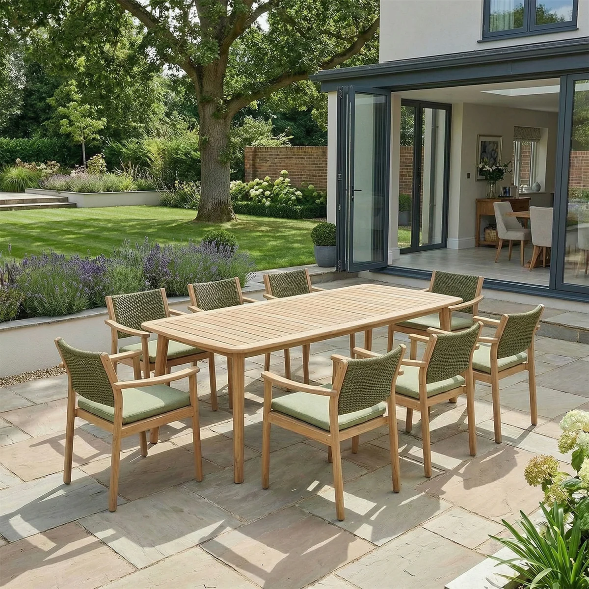 Tetbury 8 Seat Rectangular Garden Dining Set - Brown – image 7